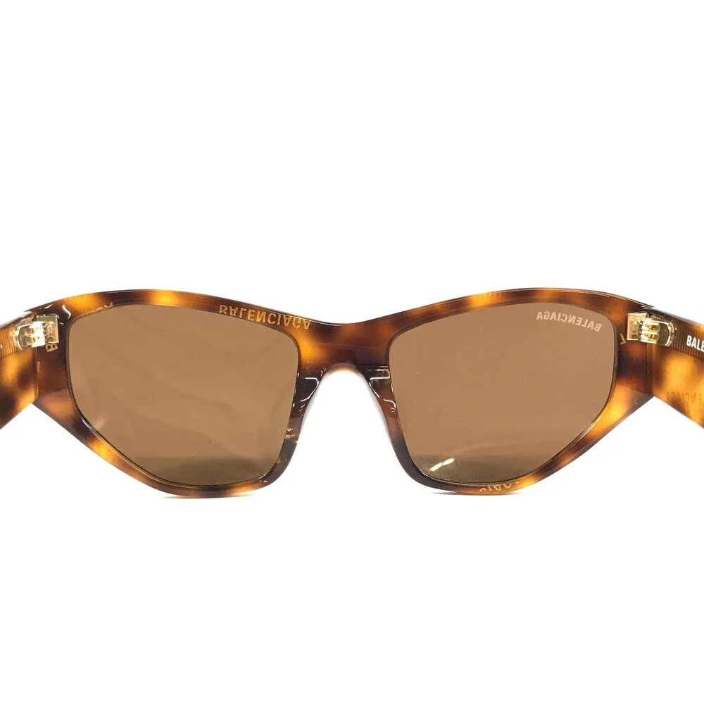 Balenciaga Sunglasses BB0097S 003 Tortoise Brown Cat Eye Frames w/ Brown Lenses